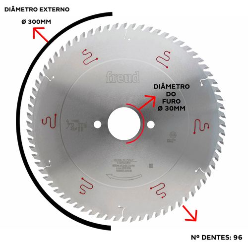 DISCO DE SERRA 300X3.2XF30MM 96 DENTES LU3A 0300 FREUD