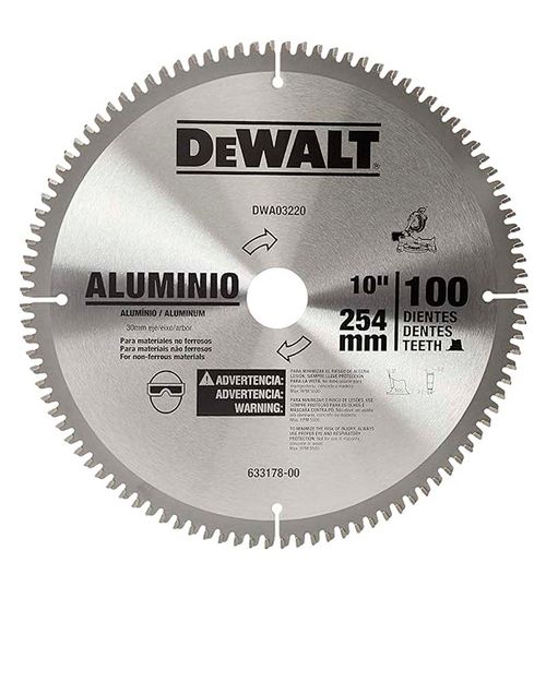 DISCO DE SERRA PARA MADEIRA E ALUMÍNIO 10" X 30MM COM 100 DENTES DEWALT