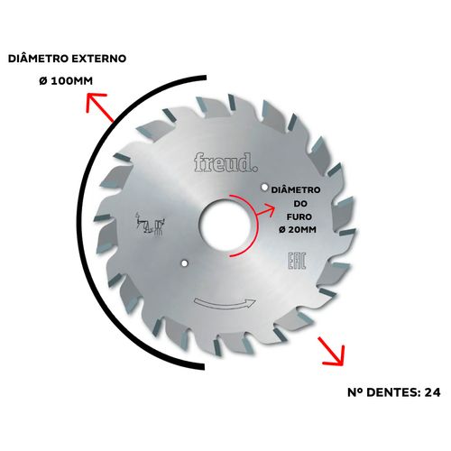 DISCO RISCADOR 100X3.1-4.3XF20MM 24 DENTES LI25M31BA3 FREUD