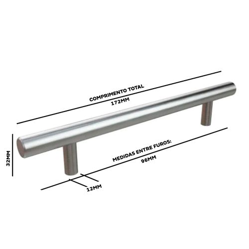 Puxador Primus Il-814 96mm Inox Escovado Italy Line