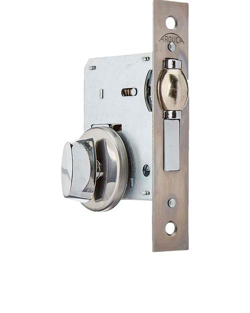 Fechadura Rolete 45mm para Banheiro Inox Polido Arouca