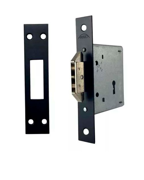 Fechadura Interna 45mm Bico Duplo Inox Preto Arouca
