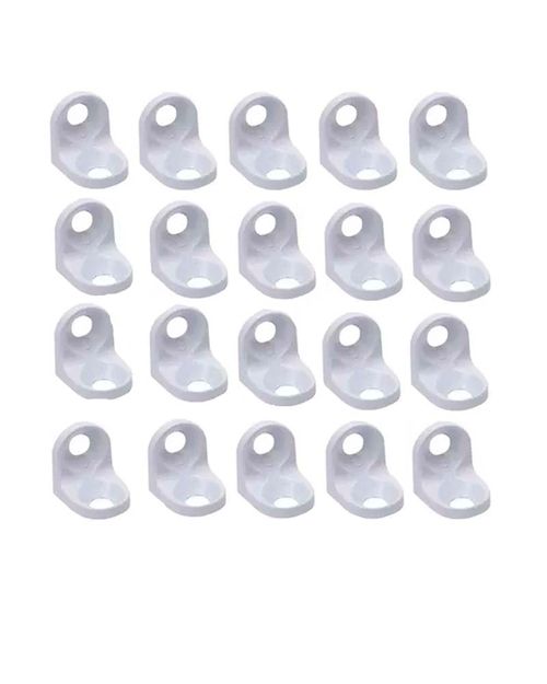 Cantoneira 13x13mm para Prateleira 100 Peças Leve Branca 3d