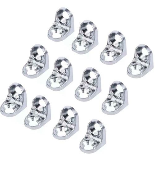 Cantoneira 13x13mm para Prateleira 100 Peças Leve Niquelada 3d