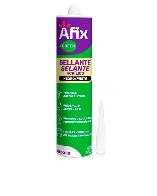 Selante Acrílico Base D' Água Preto Afix 430g Artecola