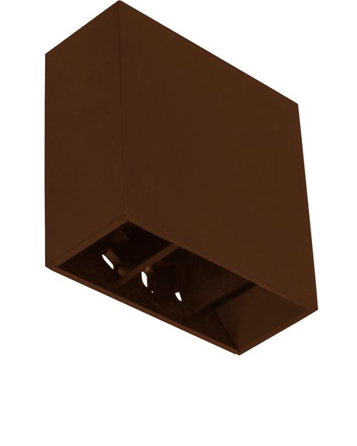 Arandela Led Quadrado Facho Duplo Marrom 4w 3000k Branco Quente 3140 Gaya