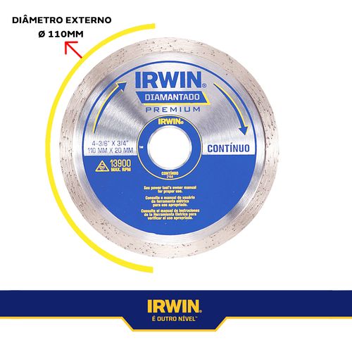 DISCO DIAMANTADO LISO PR 110X20MM IRWIN