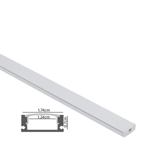 Perfil Led Slim de Sobrepor 3 Metros Prata 1218 Gaya