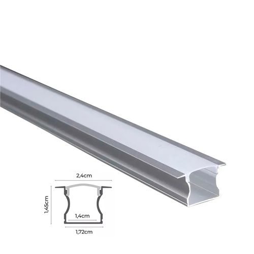 PERFIL LED POP DE EMBUTIR 3 METROS PRATA 7381 GAYA