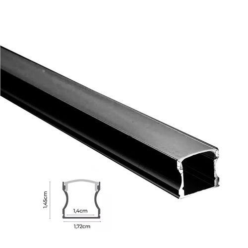 Perfil Led Pop de Sobrepor 3 Metros Preto 7378 Gaya