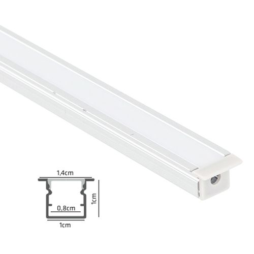 Perfil Led Baby de Embutir 3 Metros Branco 1270 Gaya