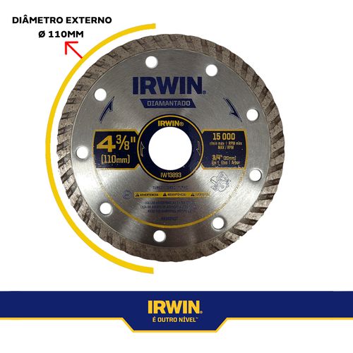 Disco Diamantado Turbo 110 x 20mm Irwin