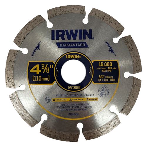 Disco Diamantado Segmentado 110 x 20mm Irwin