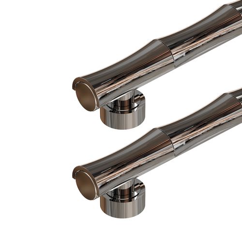 Puxador Duplo Anello Bambu 1500mm Cromado Zen