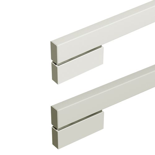 Puxador Moma Duplo 300mm Branco com Base Cromado Zen