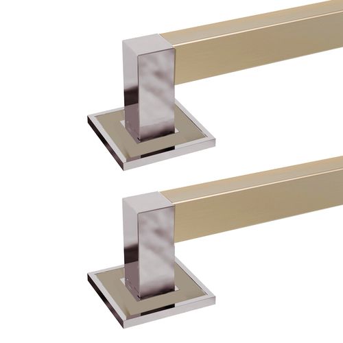 Puxador Ritz Duplo 1500mm Inox Escovado com Aplique Zen
