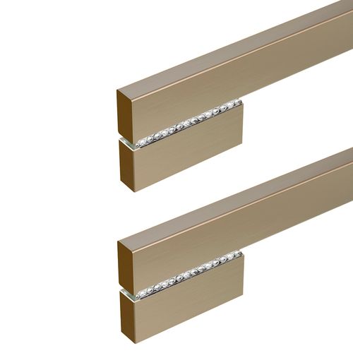 Puxador Moma Duplo 300mm Inox Escovado Base com Diamond Zen