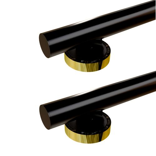 Puxador Duplo Luxury 1000mm Preto com Base Dourada Zen