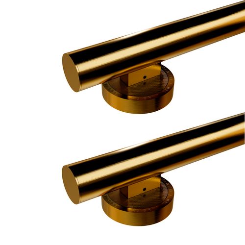 Puxador Duplo Luxury 600mm Gold Escovado Zen