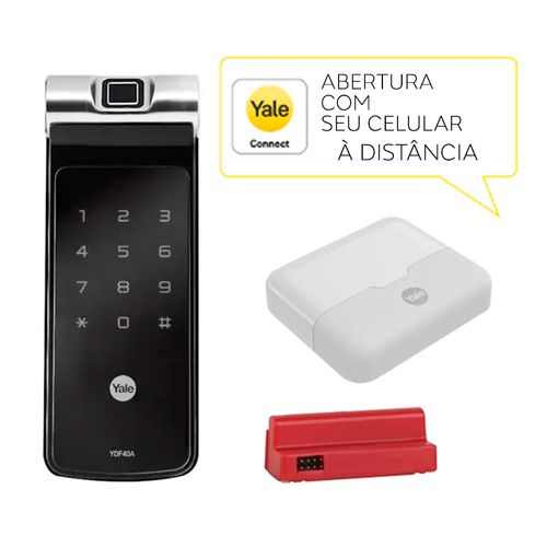 Combo Fechadura Digital Ydf 40a Trinco Rolete Yale