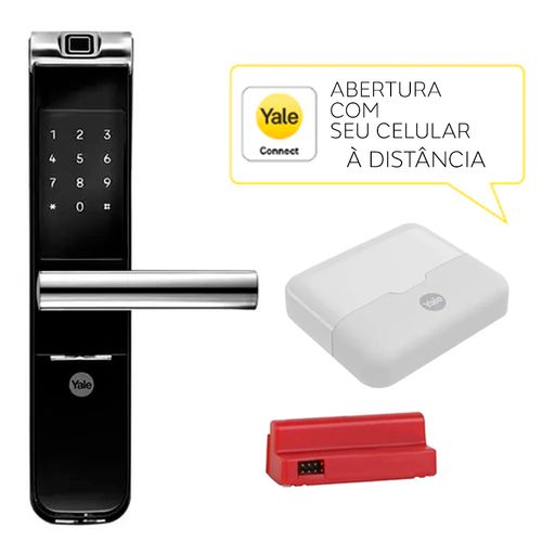 Combo Fechadura Digital Ymf 40a Trinco Reversível Yale