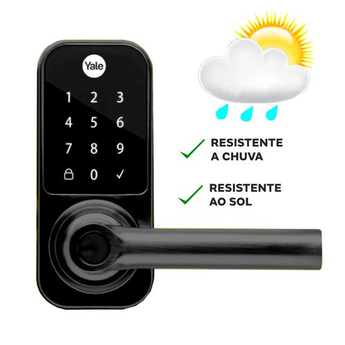 Fechadura Digital Ydl 120 Preta com Maçaneta Yale