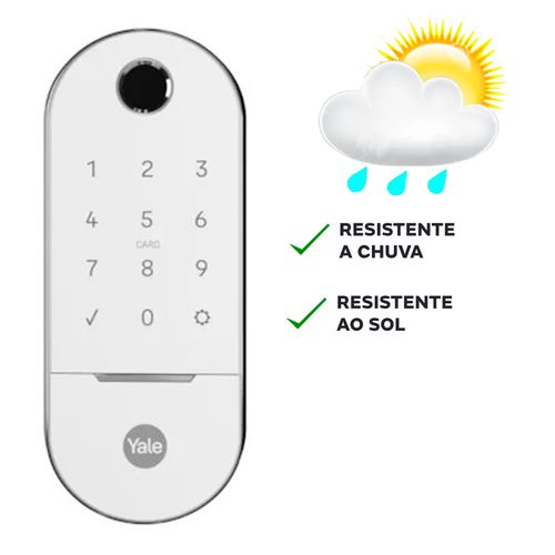 Combo Fechadura Digital Lia Trinco Rolete Prata e Branca Yale