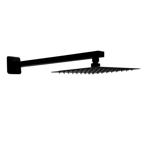 CHUVEIRO SLIM 200 X 200MM HASTE RETA PRETO FLVX HIDRO