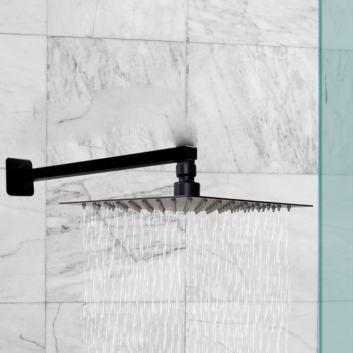 CHUVEIRO SLIM 250 X 250MM HASTE RETA PRETO FLVX HIDRO