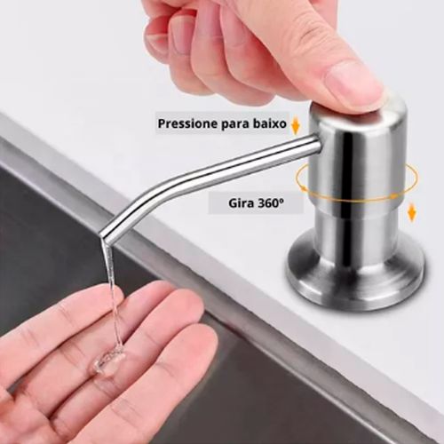 DOSADOR PARA DETERGENTE EMBUTIDO 500ML INOX ESCOVADO FLVX HIDRO