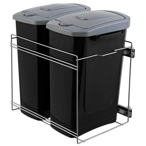 Lixeira Dupla 30 Litros Deslizante 4371 Inox Masutti