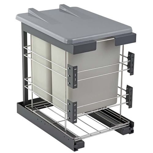 Lixeira Dupla 18 Litros Deslizante 4308 Inox Masutti