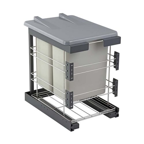 Lixeira Dupla 18 Litros Deslizante 4323 Inox Masutti