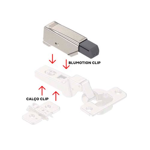 Adaptador Blumotion para Dobradiça Curva Clip Blum