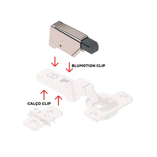 Adaptador Blumotion para Dobradiça Clip Super Curva Blum