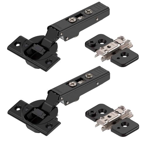 Dobradiça 35mm Clip 110º Reta 2 Peças Onix + Calços Blum