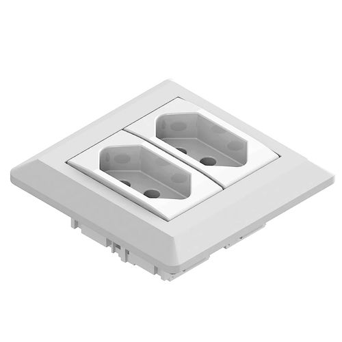 Mini Espelho Serie 200 com 2 Tomadas 20a Branco Qtmov