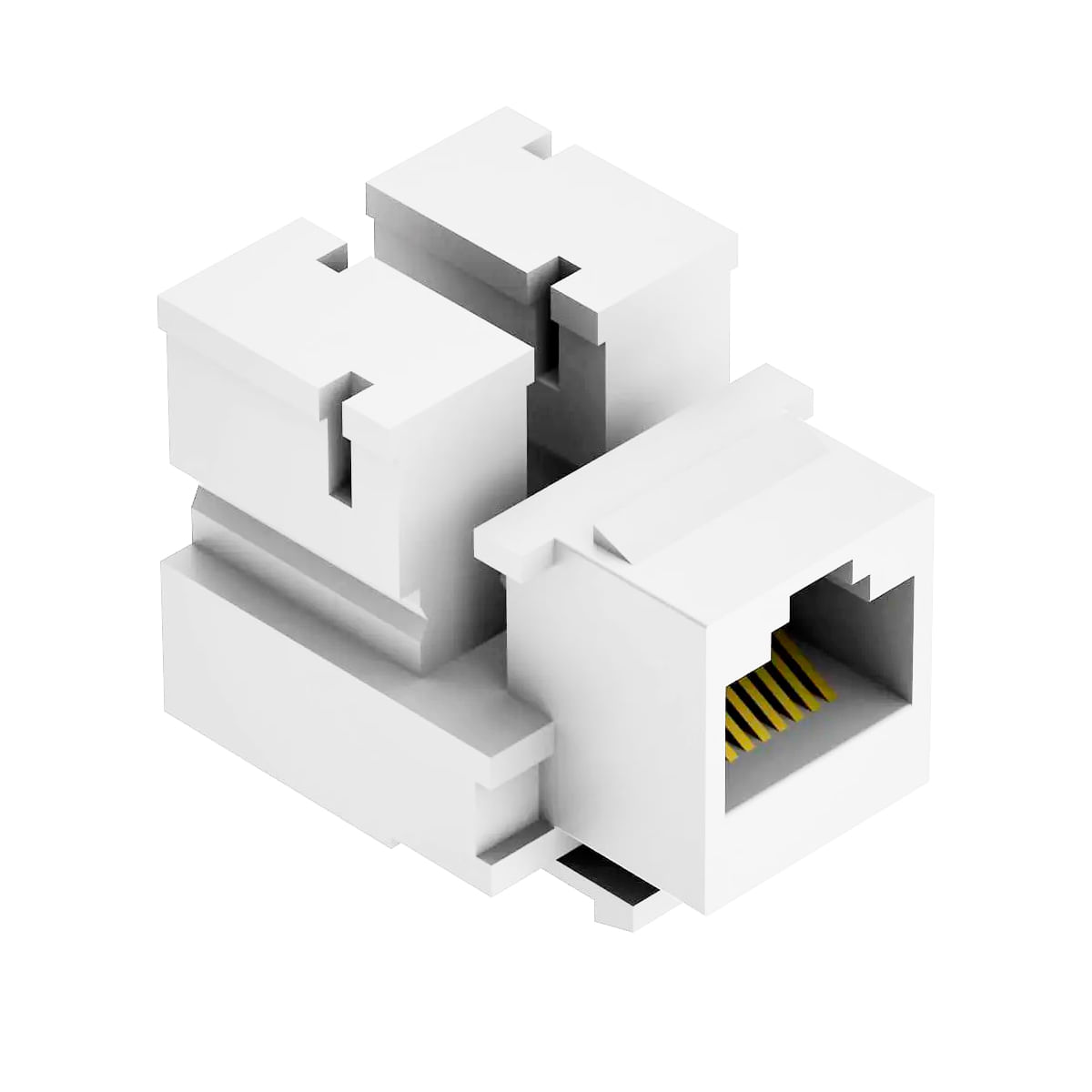 Conector rj45 cat6 padrão keystone branco Qtmov - Ferragens Floresta