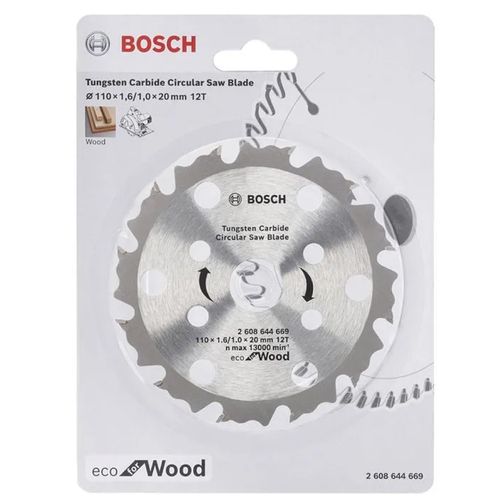 Disco para Serra Circular 110 X 20mm 12 Dentes Madeira Coolteq Bosch