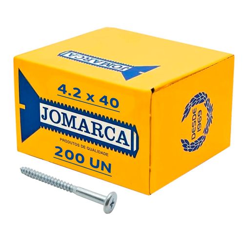 PARAFUSO PHILIPS 4.2X40MM CAIXA C/200 UNIDADES TAMPINHA ZINCADO JOMARCA