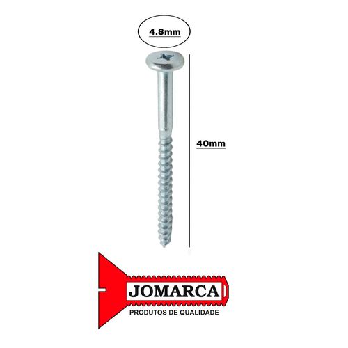 Parafuso Philips 4.8x40mm Caixa C/200 Unidades Tampinha Zincado Jomarca