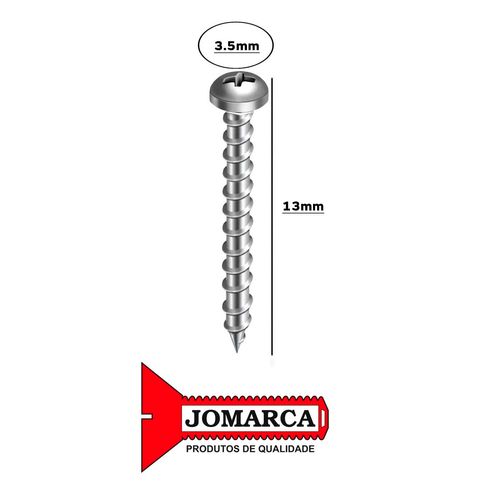 Parafuso Philips 3.5x13mm Caixa C/500 Unidades Zincado Jomarca