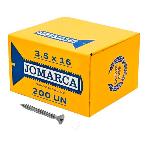 Parafuso Philips 3.5x16mm Caixa C/200 Unidades Niquelado Jomarca