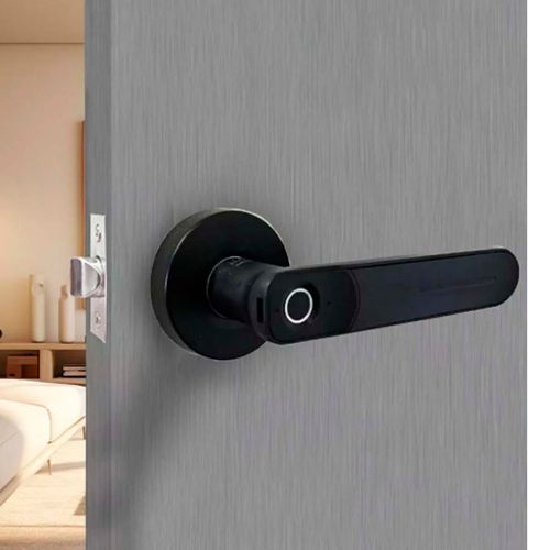Fechadura Digital com Biometria de Embutir Sl130 Preta Papaiz