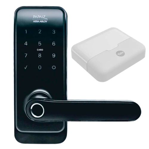 Fechadura Digital Lock Sl205 Biometria Senha Cartão + Connect Hub Papaiz