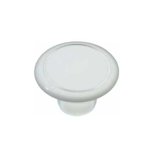 Puxador Ceramica Branco Il7065 com Filete Prata Italy Line