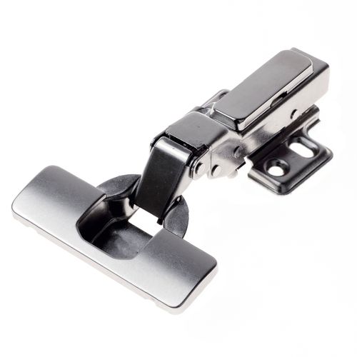 Dobradiça Curva Tn 35mm Inox com Amortecedor Click Calço Duplo Fgv/tn