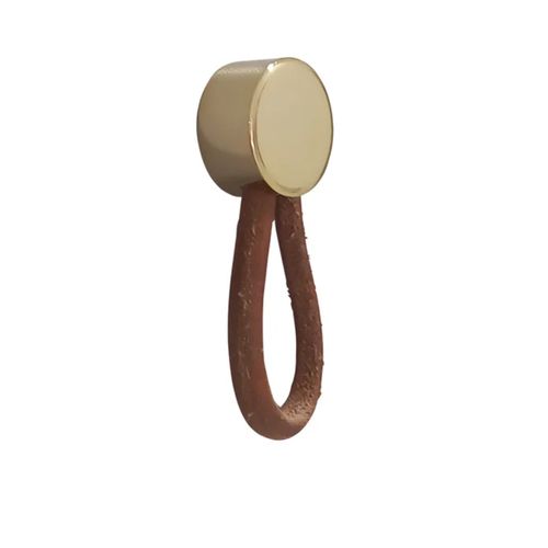 Puxador Fune Dourado Matte com Couro Zen