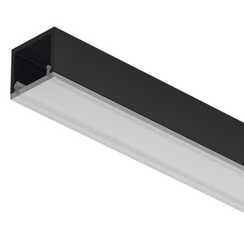 PERFIL LOOX5 2101 DE SOBREPOR 3 METROS PRETO COM DIFUSOR LEITOSO HAFELE