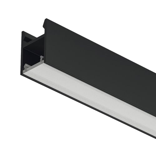 PERFIL LOOX5 2103 DE SOBREPOR CLIP 3 METROS PRETO COM DIFUSOR LEITOSO HAFELE